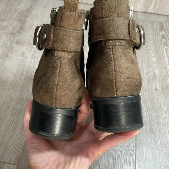 Nine West Dahila Ankle Boots Brown Faux Suede 7.5M - Picture 13 of 16
